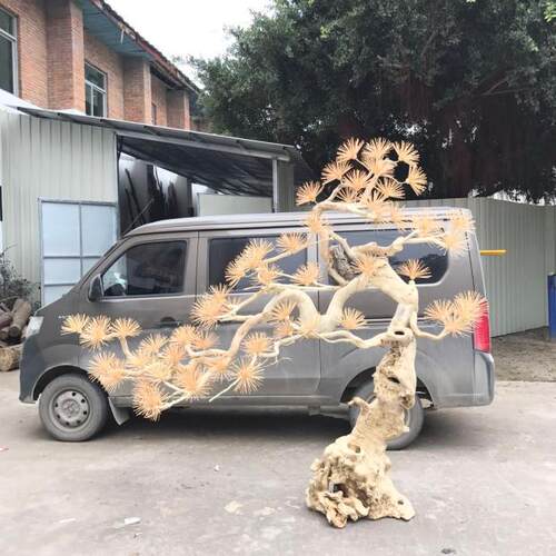 仿真松树假罗汉迎客松白雪松酒店餐厅拍摄道具装饰造型假松树包邮 - 图1