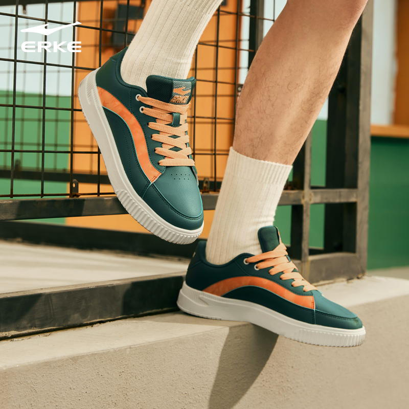 鸿星尔克飞鸿板鞋男鞋运动鞋冬季新款厚底黑白熊猫休闲潮鞋子男士 - 图2