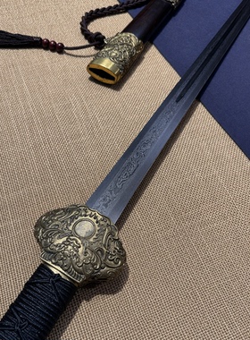 正品龙泉宝剑厂龙之剑龙凤剑黑檀木花纹钢一体冷兵器未开刃