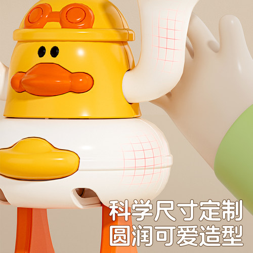儿童上链发条玩具卡通黄鸭小鸡翻跟头会动会跑小玩具宝宝益智礼物 - 图2