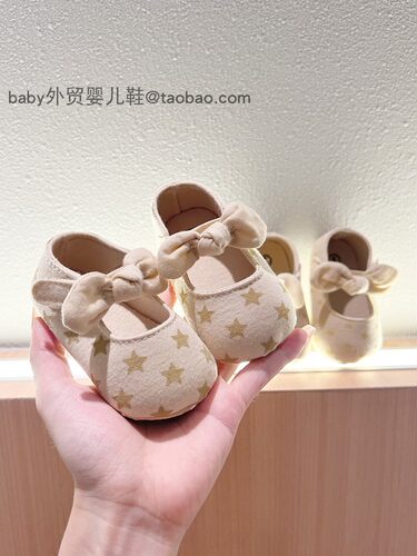 春夏婴幼儿步前鞋0-1岁3-678-9个月百天周岁宝宝公主鞋软底学步鞋 - 图1