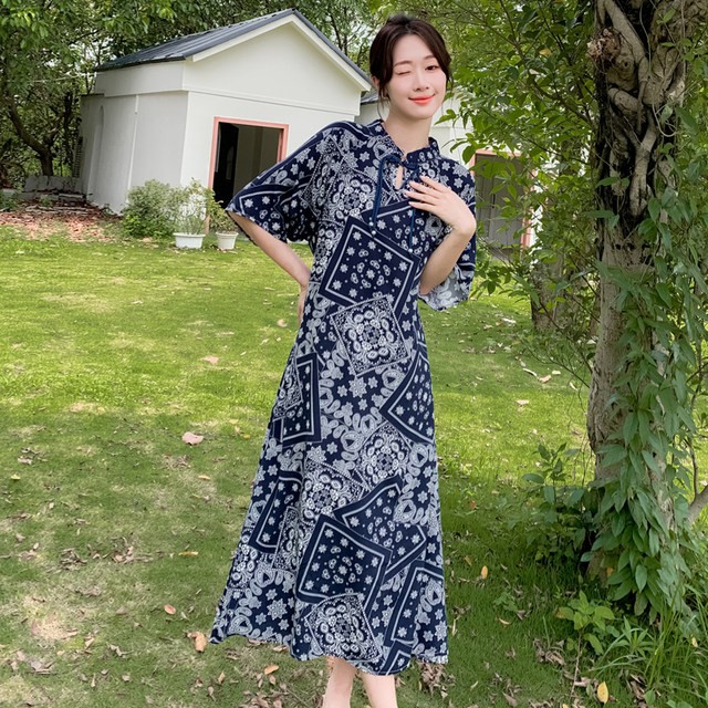 ແອວພິມອອກຂະຫນາດໃຫຍ່ summer ວ່າງຝ້າຍໄຫມຈີນແບບໃຫມ່