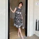 ຜ້າໄຫມຝ້າຍພິມອອກແບບວ່າງ plus size dress ສໍາລັບໃສ່ນອກແລະເຮືອນ