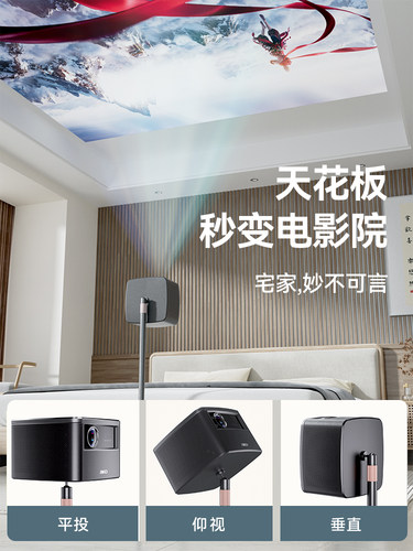 床头投影仪支架落地家用架子免打孔放置台适用于极米z6x坚果小米h3s当贝x3壁挂桌面置物靠墙吊挂投影架托盘架 - 图2