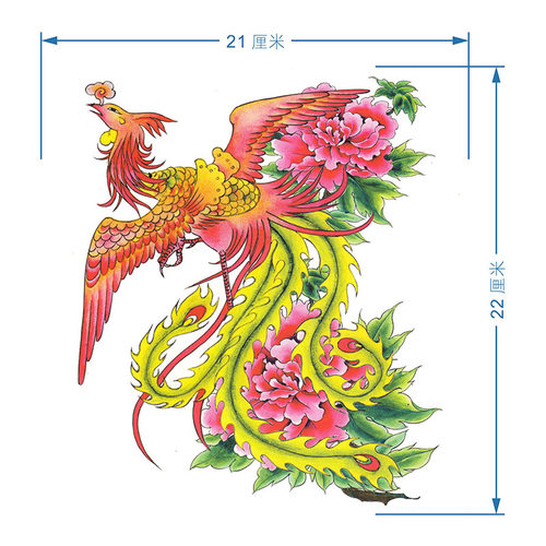 凤凰纹身贴女防水持久后背性感大腿遮盖疤痕大面积网红爆款纹身贴 - 图2