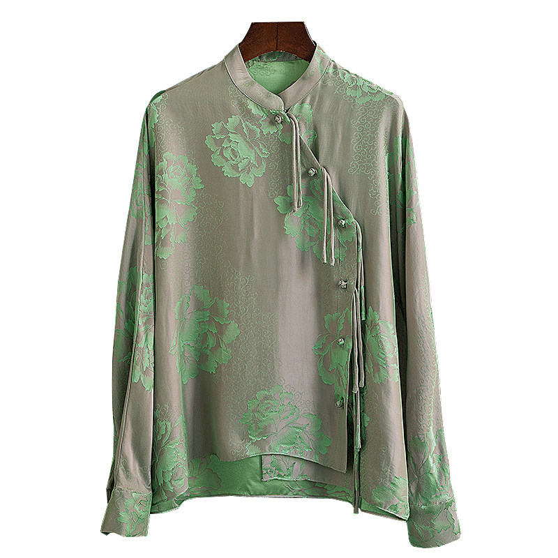 中国风重磅桑蚕丝2022春季新款衬衫 jmfive衬衫