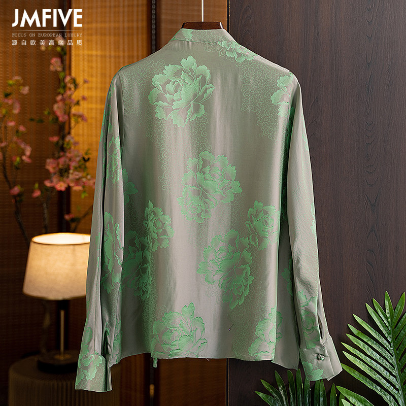 中国风重磅桑蚕丝2022春季新款衬衫 jmfive衬衫