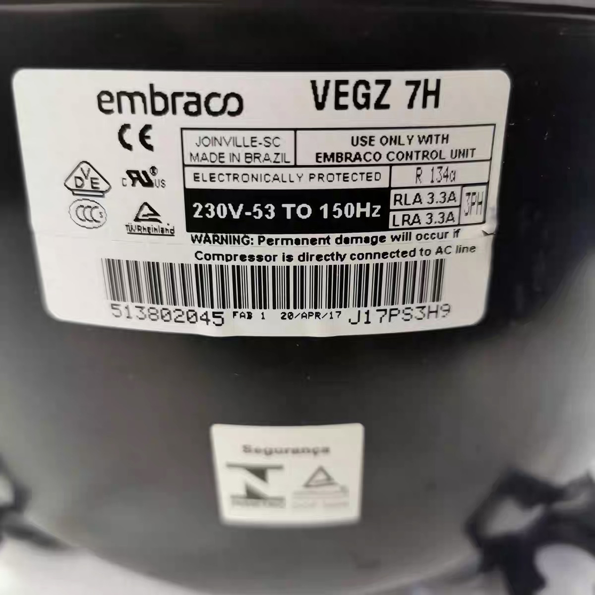 原装恩布拉科变频压缩机VEGZ11C VESD11C 适用于西门子冰箱压缩机 - 图2