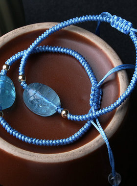 男女海蓝宝蓝色水晶手链