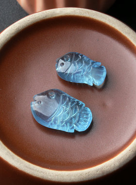 纯天然吊坠水晶挂件冰种海蓝宝