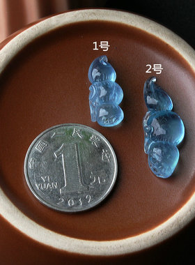 新款天然海蓝宝小莲藕吊坠巴西料蓝色挂件男女水晶锁骨链一物一图