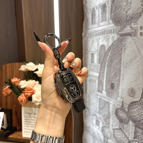 适用于奔驰钥匙套c260l/e300l/glb220/gle/glc45高档金属保护壳扣 - 图2