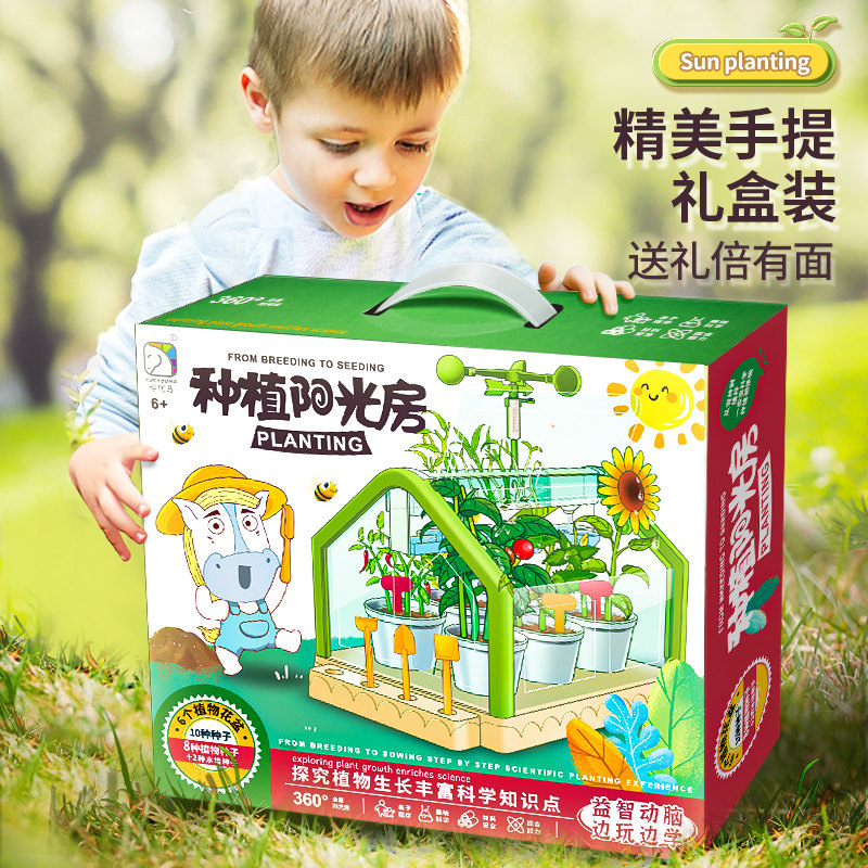 阳光种植房儿童科学小实验套装种菜植物生长观察盒益智玩具男孩女,淘宝优惠券,粉丝福利购,淘宝优惠卷