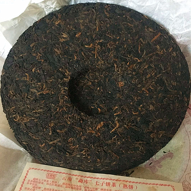 勐库戎氏普洱茶熟茶2007年勐库宫廷400g陈年干仓老茶宫廷普洱茶饼-图1