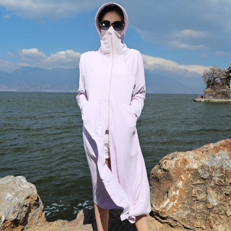 户外风衣长款夏薄款宽松透气防晒衣 略知皮毛风衣