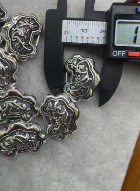 意工三七老银镂空花小锁吊坠文玩配饰配件