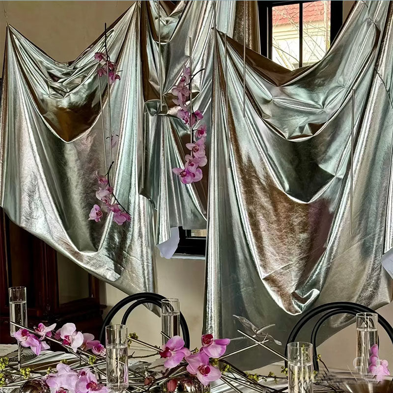 婚庆烫金布背景布幔婚礼纱幔银色红金订婚宴背景褶皱金色弹力布料,淘宝优惠券,粉丝福利购,淘宝优惠卷