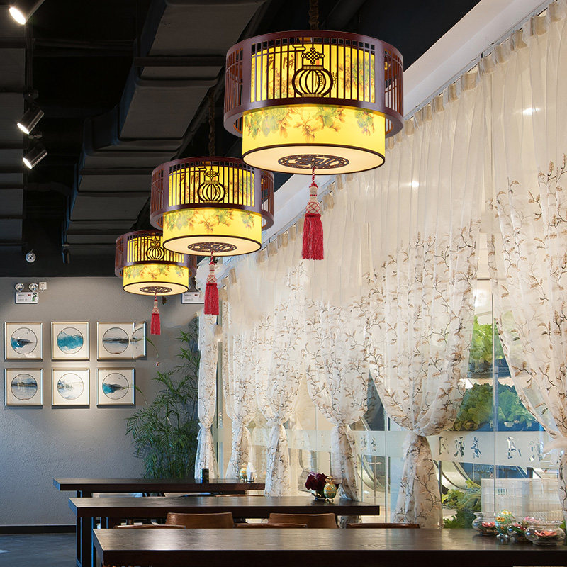 中式仿古吊灯木艺圆形酒店书房餐厅包厢灯具中国风过道门头红灯笼,淘宝优惠券,粉丝福利购,淘宝优惠卷