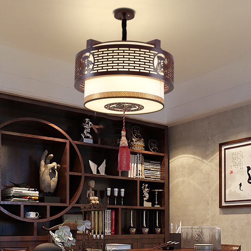 中式仿古吊灯木艺圆形酒店书房餐厅包厢灯具中国风过道门头红灯笼,淘宝优惠券,粉丝福利购,淘宝优惠卷
