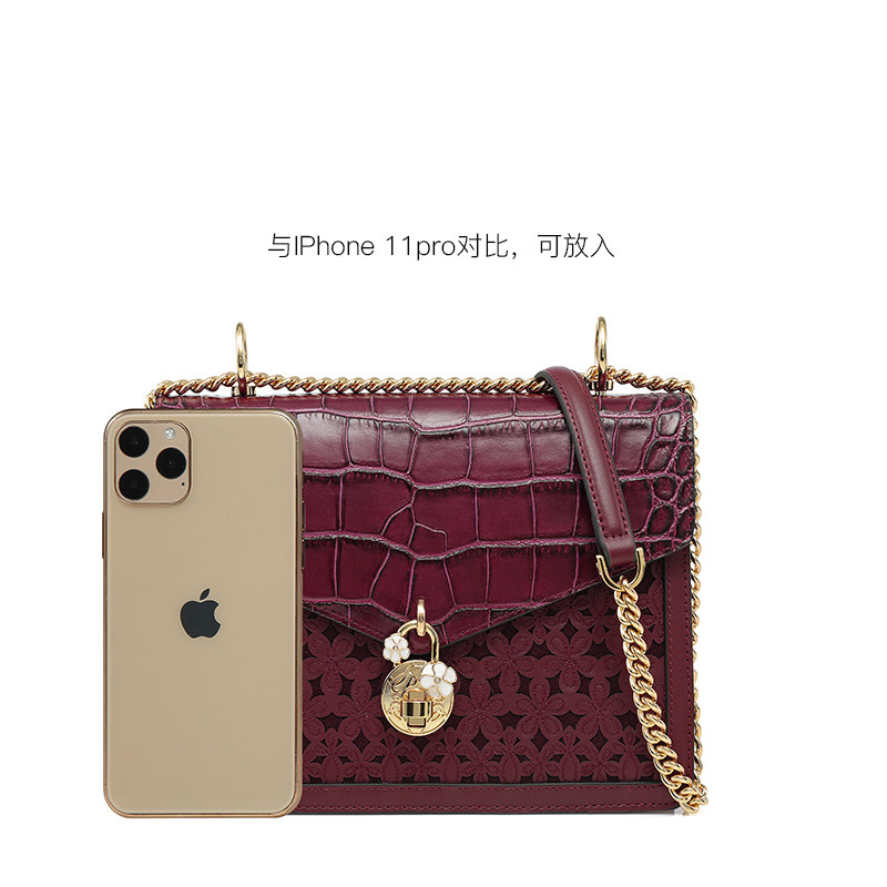 hr赫莲娜女2020新款鳄鱼纹链条包 hr女士包袋