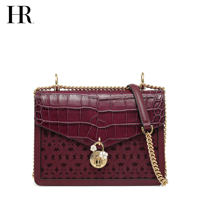 hr赫莲娜女2020新款鳄鱼纹链条包 hr女士包袋