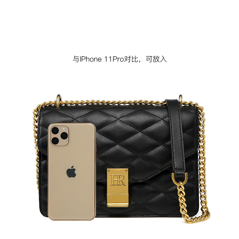 hr赫莲娜菱格女2020新款质感链条包 hr女士包袋