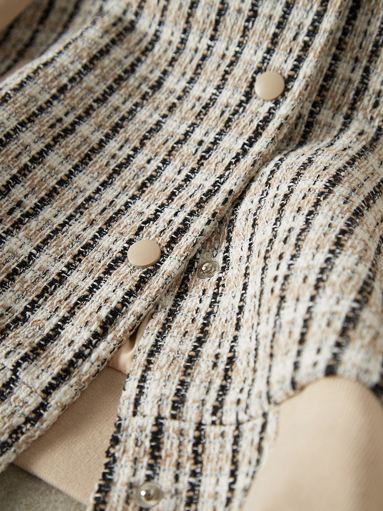 熙世界新款2020秋冬柔美粗花呢短款 sllsky服饰短外套