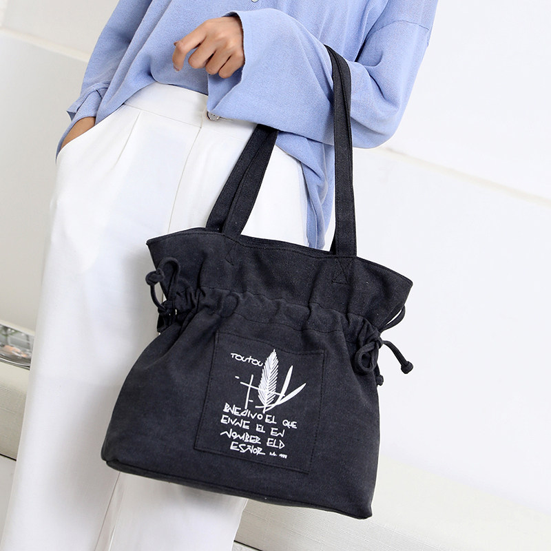 2020新款帆布包简约袋日系单肩包 伊酷女士包袋