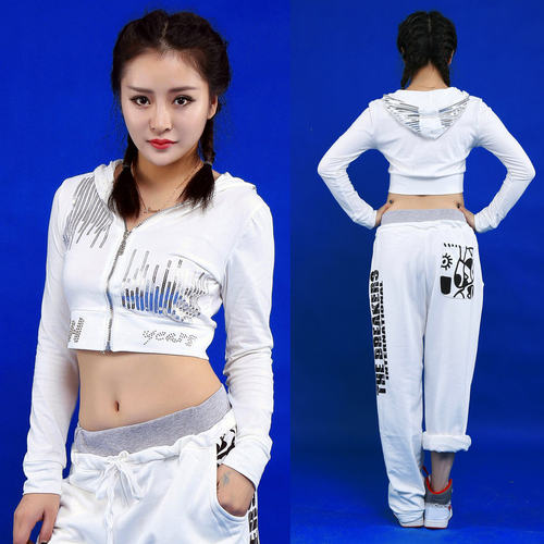 亮片外套女短款长袖健身操爵士舞服装jazz上衣跳舞穿搭女团演出服 - 图1