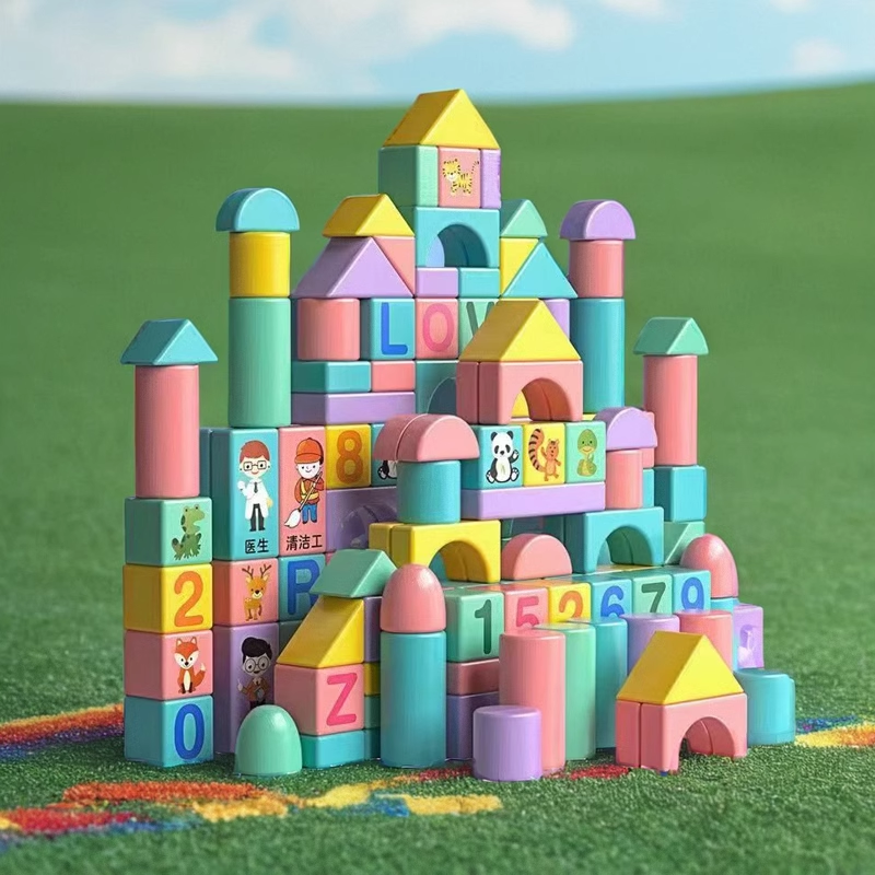 婴幼儿童积木木质大颗粒宝宝动脑早教益智力开发创意木头男孩女孩,淘宝优惠券,粉丝福利购,淘宝优惠卷