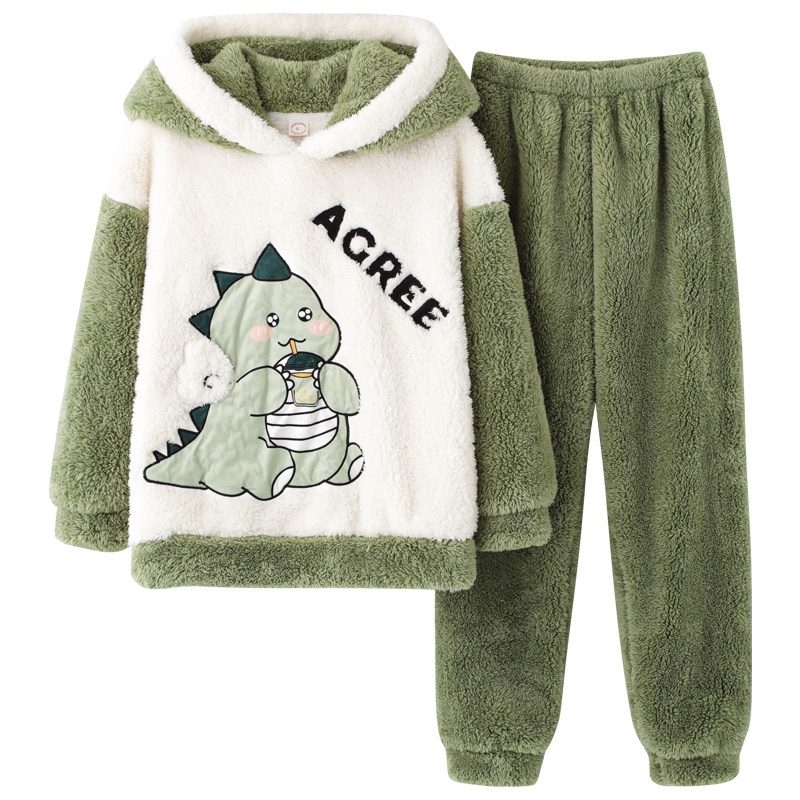 情侣睡衣秋冬款珊瑚绒加厚加绒女士冬季法兰绒卡通恐龙男士家居服,淘宝优惠券,粉丝福利购,淘宝优惠卷