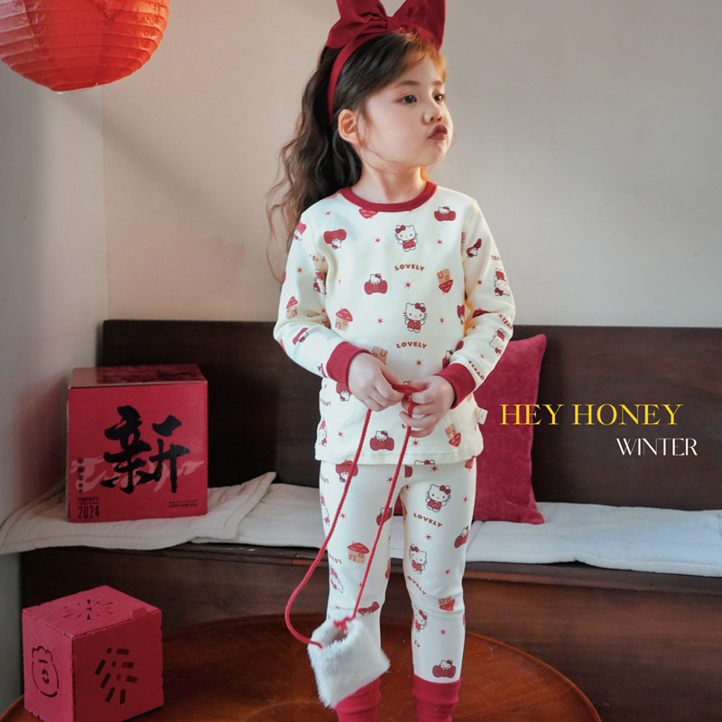 2026儿童女宝宝睡衣保暖纯棉红色年服喜庆女童秋衣秋裤套装家居服,淘宝优惠券,粉丝福利购,淘宝优惠卷