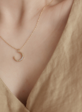 纯银星月小众复古珍珠项链