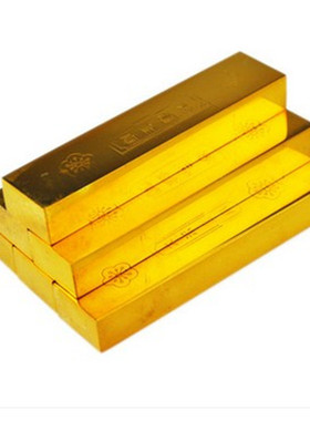 包邮黄铜实心金条招财砖黄金万两合金金条福禄寿喜财家居风水摆件