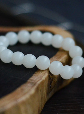 羊脂玉无结构手链