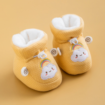 Jing Kiri Baby Cotton Shoes Autumn Winter Newborns Feet Cover Pure Cotton Beginner Baby Thickened Soft Shoes Clip Cotton Gait Front Shoes