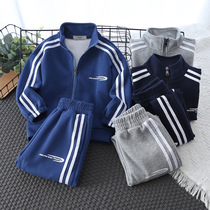 Childrens sports suit boy Korean version casual sports clothes for baby outside zipper cardiovert girl spring two sets