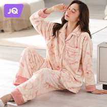 The Jing Ki Moon Subsuit Winter Postnatal Plus Thicken Pregnant pregnant woman Pyjamas Breastfeeding Breastfeeding Pregnant with Pregnancy Home Suit Women