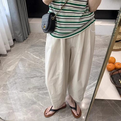 婧麒孕妇裤春夏季薄款外穿老爹工装裤子孕期不勒肚子小个子孕妇装 - 图3