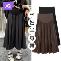 The Jing Unicorn Dress Spring Autumn New 100 Lap High Waist Plexu Skirt Mid long Trendy Tobelly A Character Half Body Dress Autumn Dress