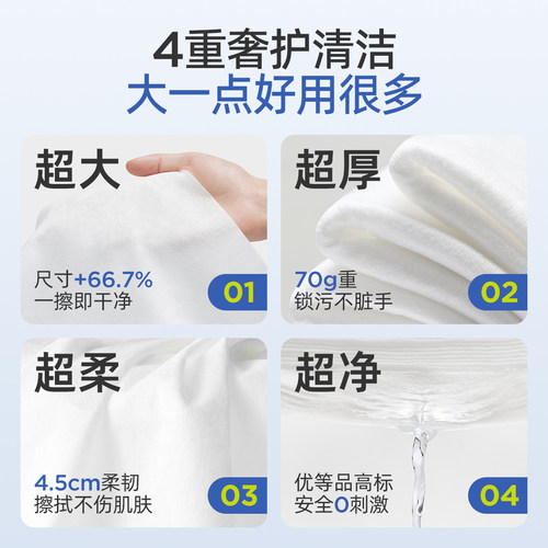 婧麒绵柔巾婴儿干湿两用湿纸巾新生宝宝加大加厚婴幼儿专用洗脸巾 - 图0