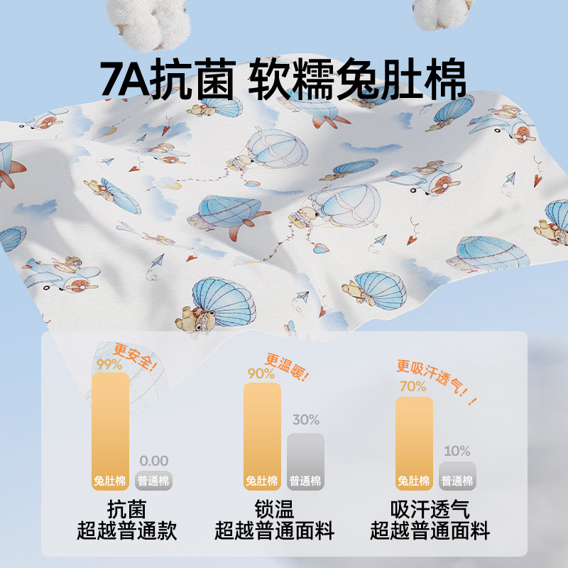 婧麒宝宝秋衣套装全棉高腰护肚儿童秋衣秋裤男女婴儿保暖睡衣内衣,淘宝优惠券,粉丝福利购,淘宝优惠卷