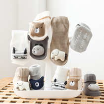 Newborn Socks Autumn Winter Solid Cartoon Paparazzi Baby Point Glue Anti Slip Songkou Baby Socks Children Floor Socks