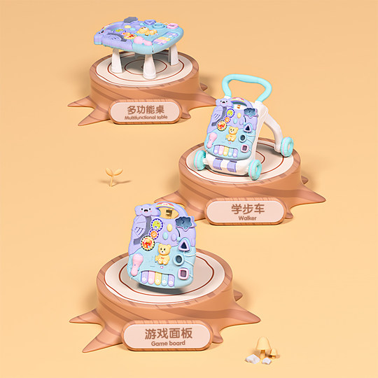 Anti-rollover baby walker with adjustable speed