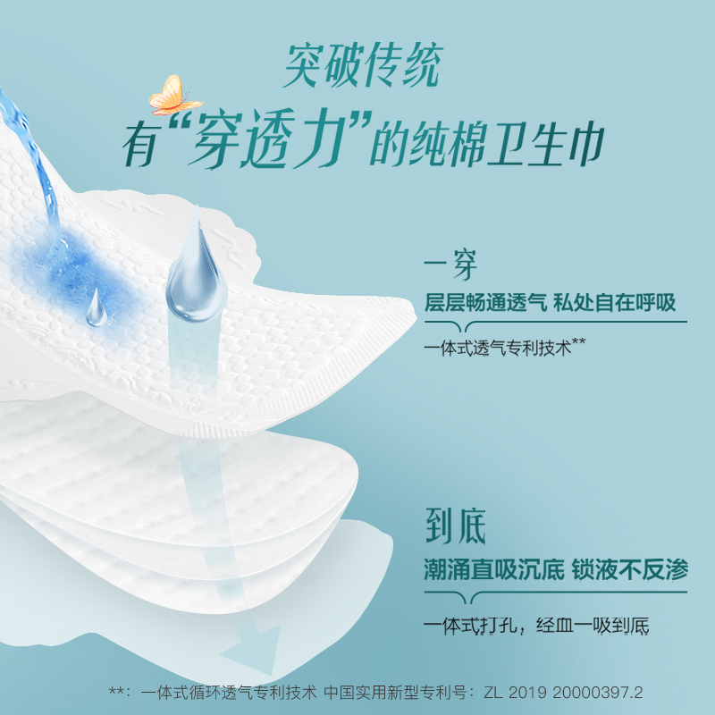 【限时加送】ABC卫生巾植萃纯棉超薄加长夜用养呵护姨妈巾正品