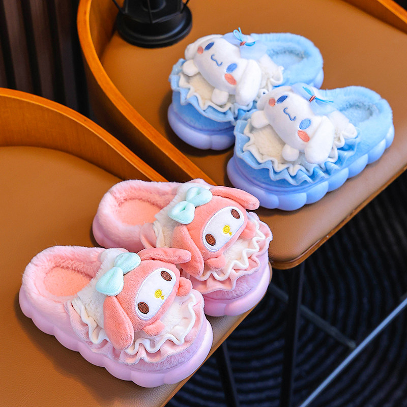 儿童棉拖鞋秋冬女童可爱卡通室内包跟公主风库洛米亲子毛毛绒棉鞋,淘宝优惠券,粉丝福利购,淘宝优惠卷