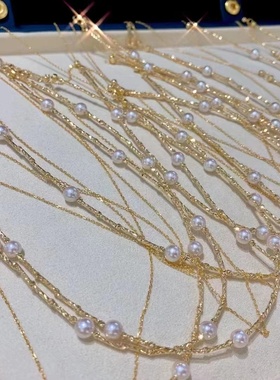 网红珍珠项链18K彩凛珠小灯泡