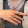 Gold Pearl Peacock Feather Ring Round Strong Light Bracelet Ring Hong Kong Imported Seiko Open Mouth Rich Gold