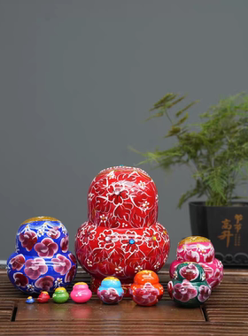 俄罗斯套娃10层烤漆正版风干椴木哈尔滨旅游纪念品节日礼物摆件