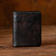 Slow time genuine leather neutral retro casual texture wallet
